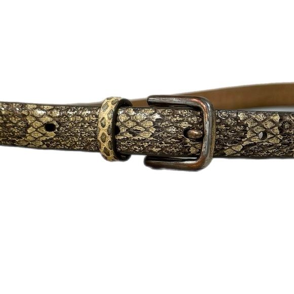 J. Crew Women’s Genuine Leather Belt Chic Snakeskin Print Sz Small 4/6 VTG Style - Picture 5 of 10